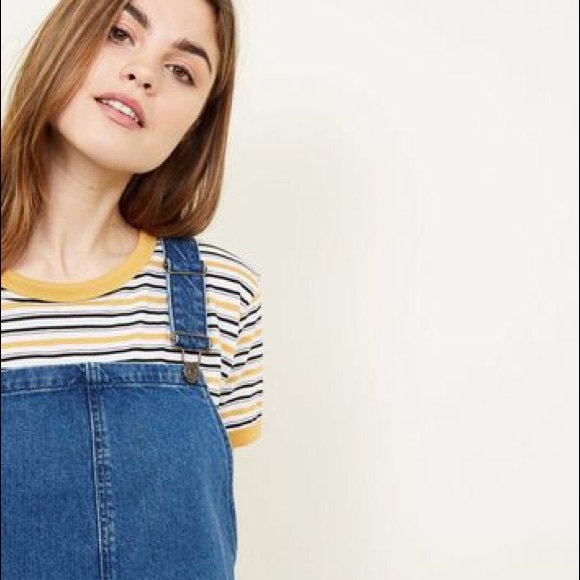 Tall Blue Mid Wash Denim Pinafore Dress New Look - Picture 2 of 4